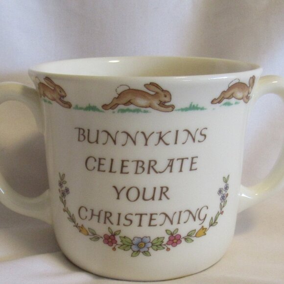 Royal Doulton 50th Jubilee Celebrate Your Christening Loving Cup Bunnykins J542 - Picture 1 of 3